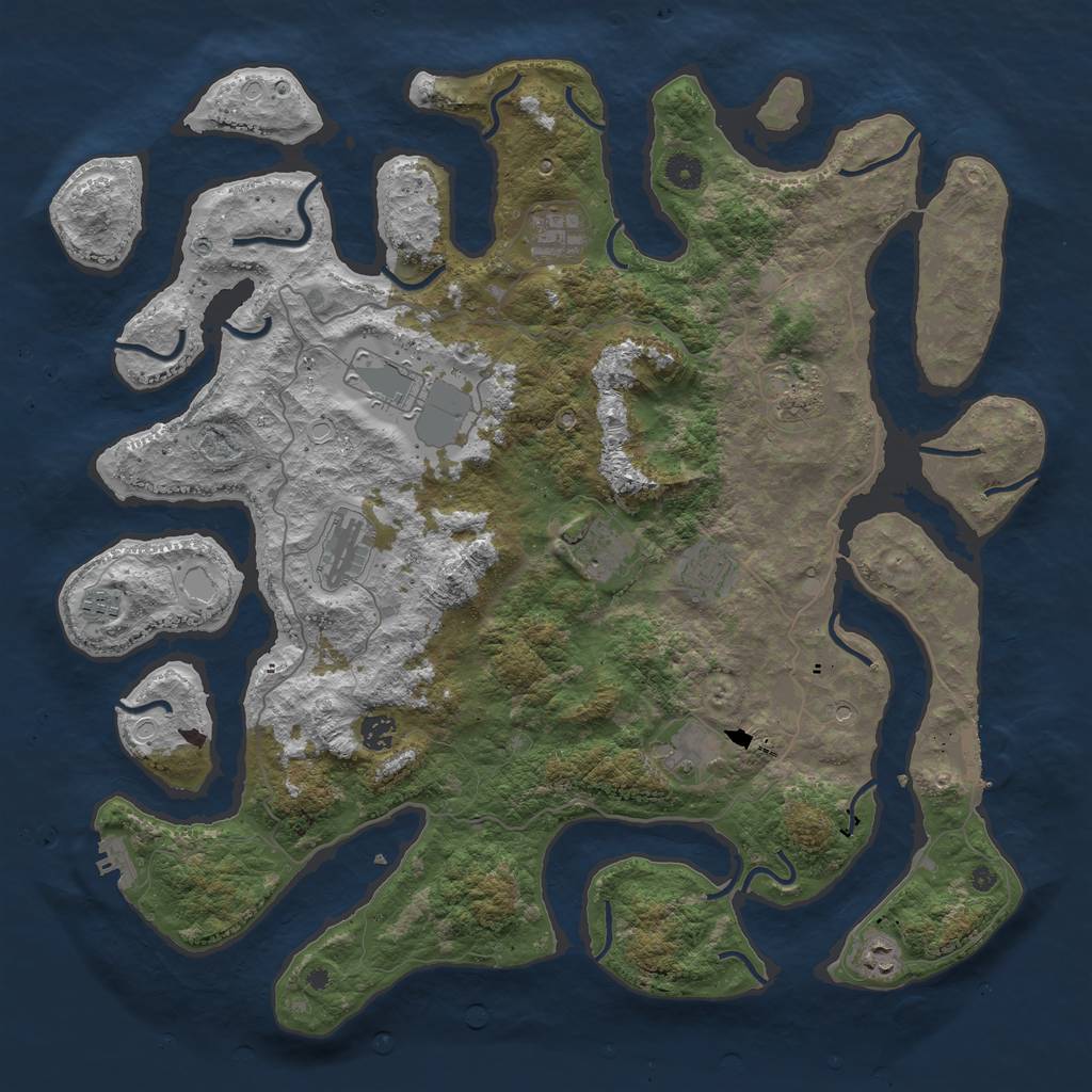 Rust Map: Procedural Map, Size: 4500, Seed: 71656616, 21 Monuments