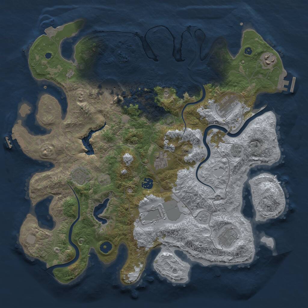 Rust Map: Procedural Map, Size: 4000, Seed: 836429899, 15 Monuments