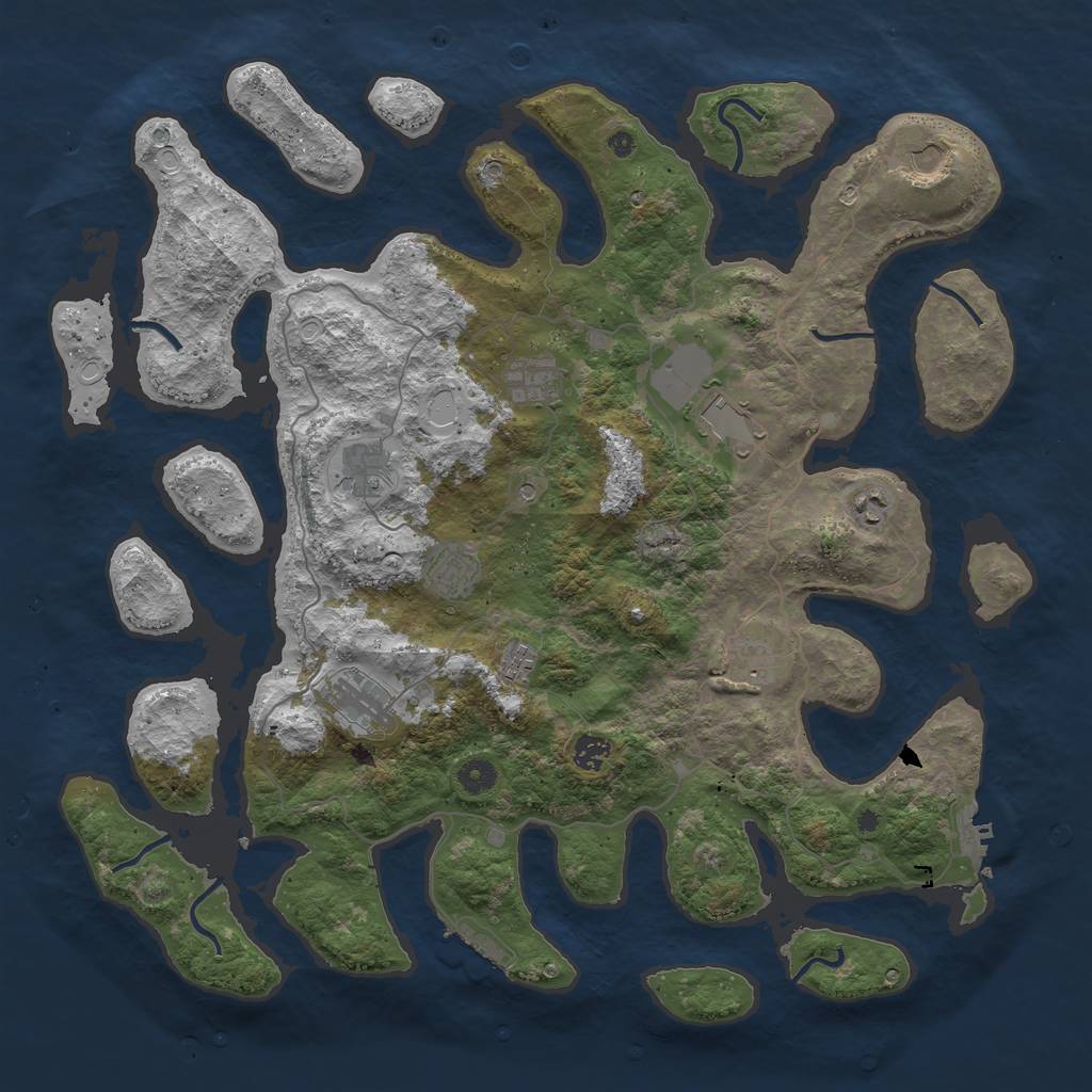 Rust Map: Procedural Map, Size: 4500, Seed: 6144, 21 Monuments