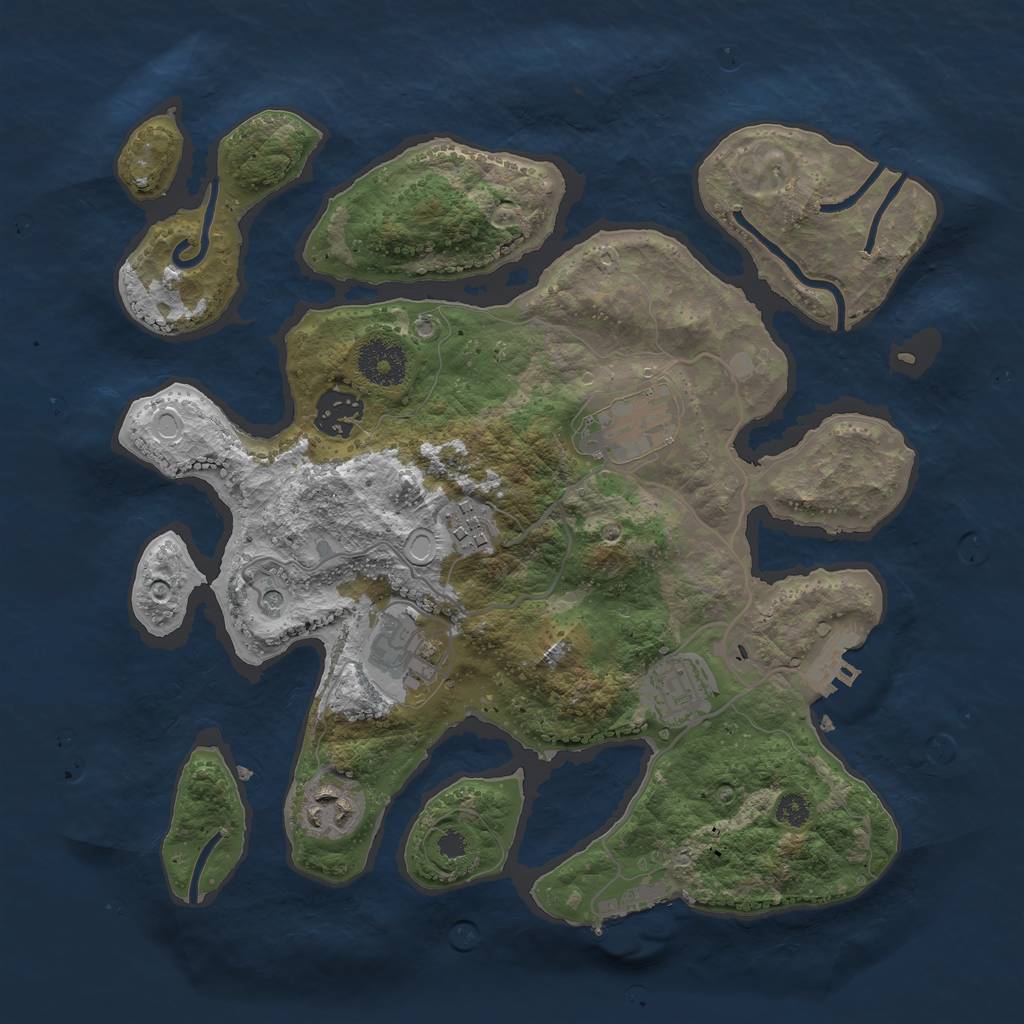 Rust Map: Procedural Map, Size: 3200, Seed: 836, 17 Monuments