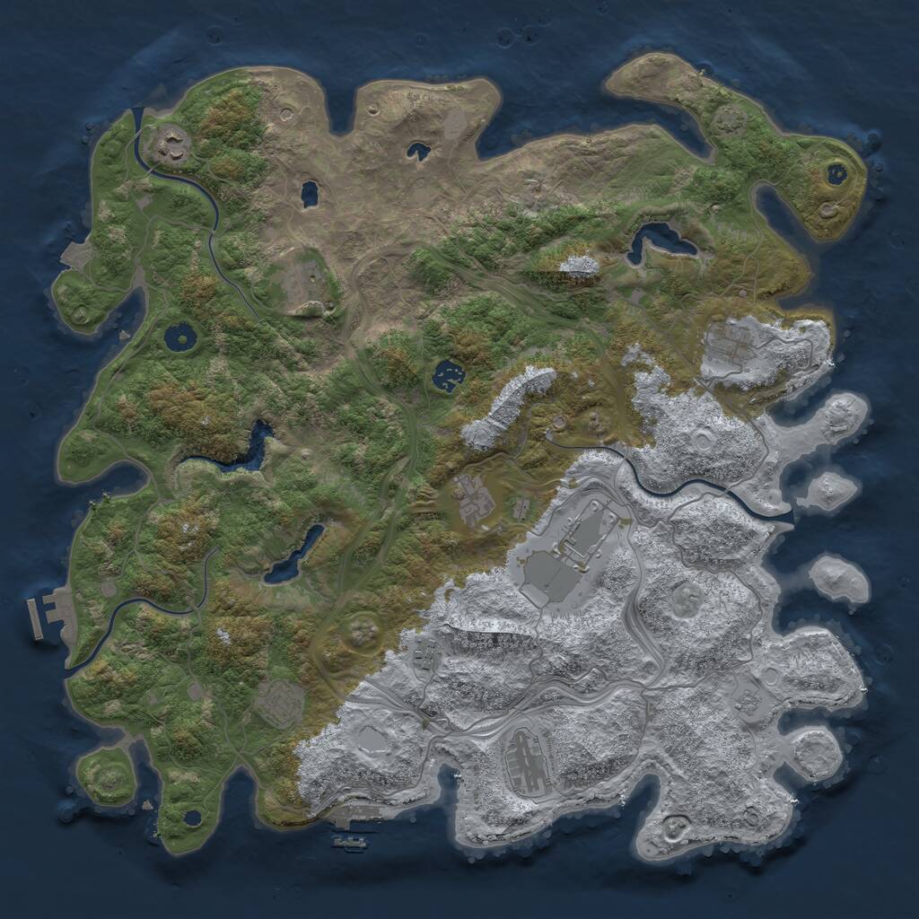 Rust Map: Procedural Map, Size: 4500, Seed: 20133777, 15 Monuments