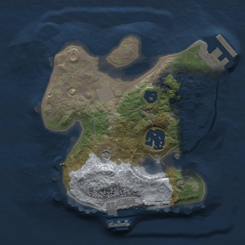 Rust Map: Procedural Map, Size: 1800, Seed: 21314678, 5 Monuments