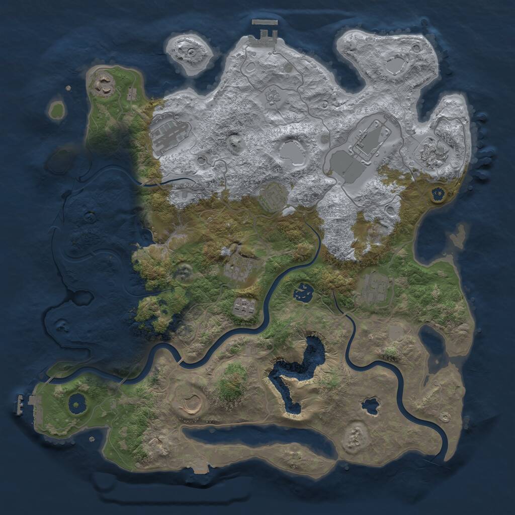 Rust Map: Procedural Map, Size: 4000, Seed: 1810625638, 16 Monuments
