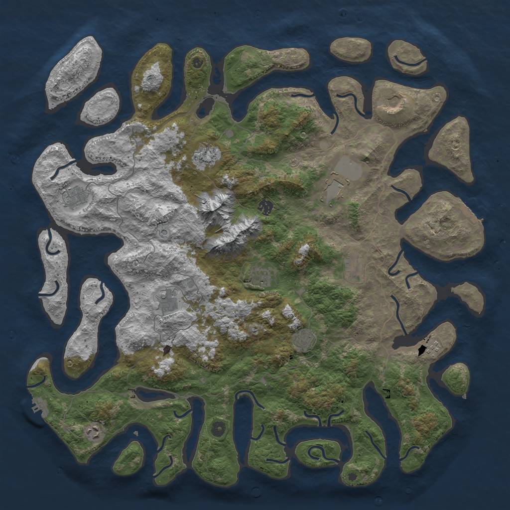 Rust Map: Procedural Map, Size: 5100, Seed: 9462946, 22 Monuments
