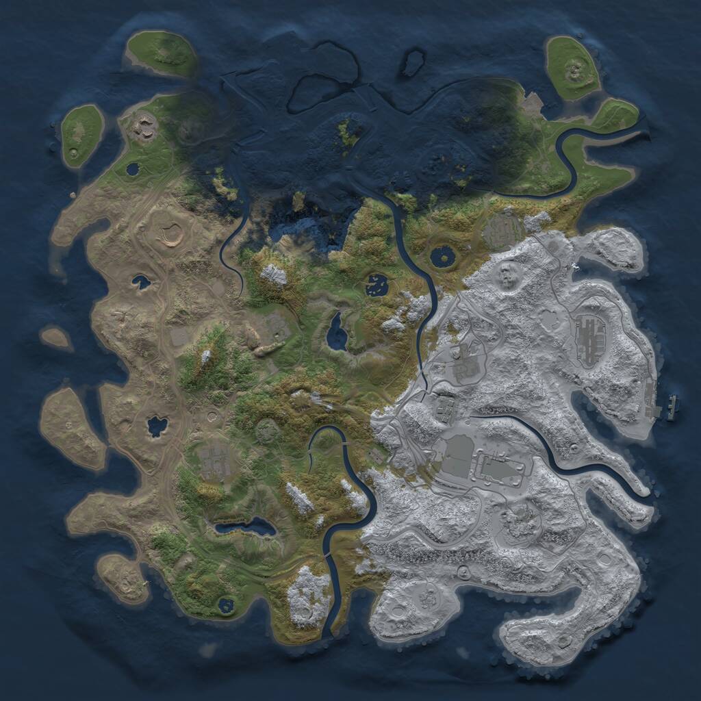 Rust Map: Procedural Map, Size: 4500, Seed: 941867934, 17 Monuments