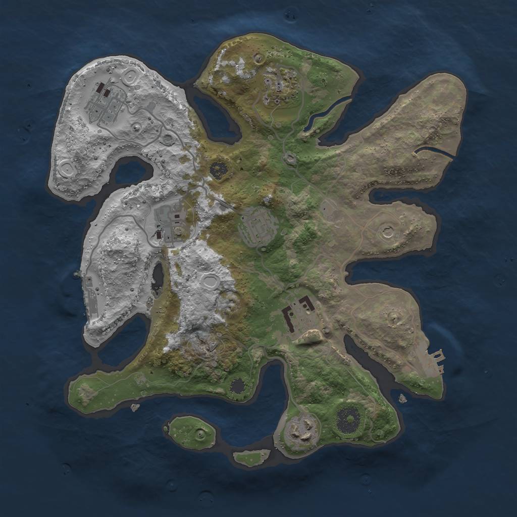 Rust Map: Procedural Map, Size: 3000, Seed: 1675700974, 17 Monuments