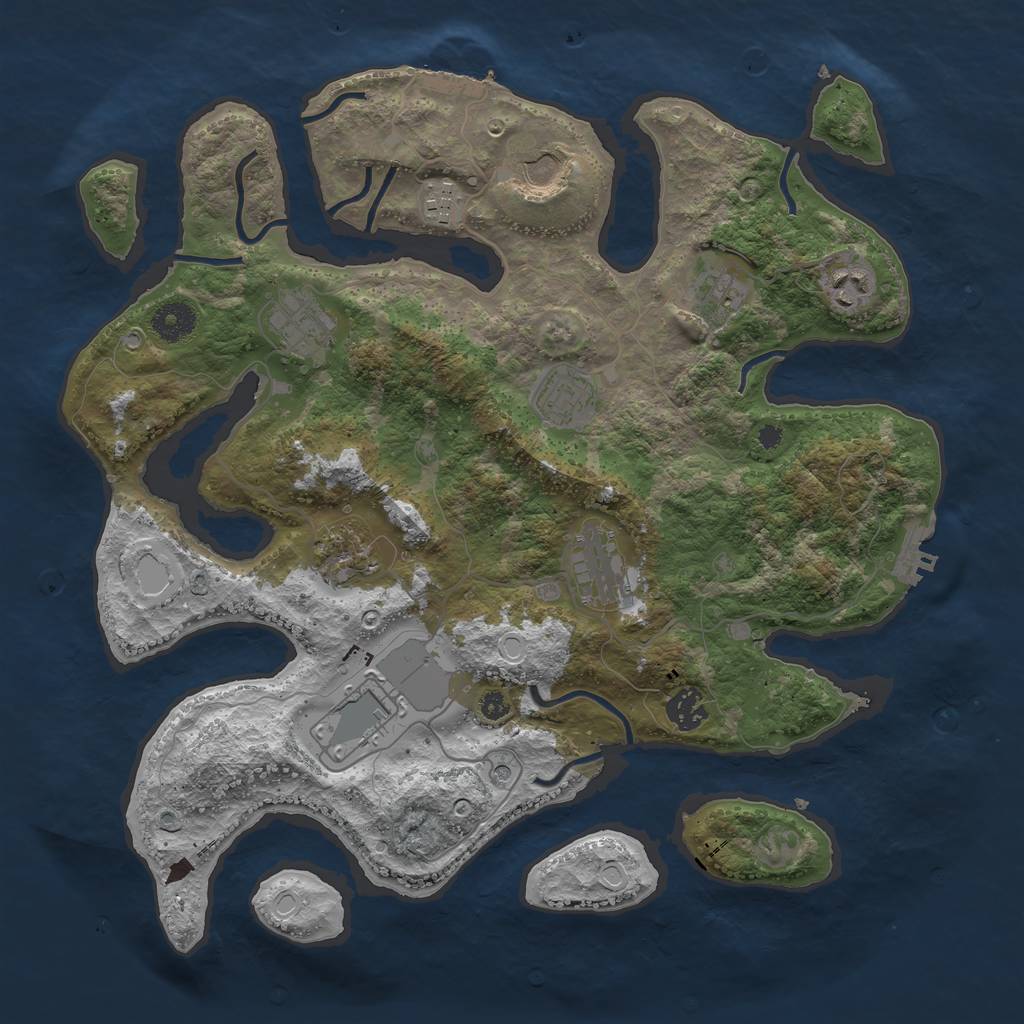 Rust Map: Procedural Map, Size: 3750, Seed: 1737318292, 21 Monuments