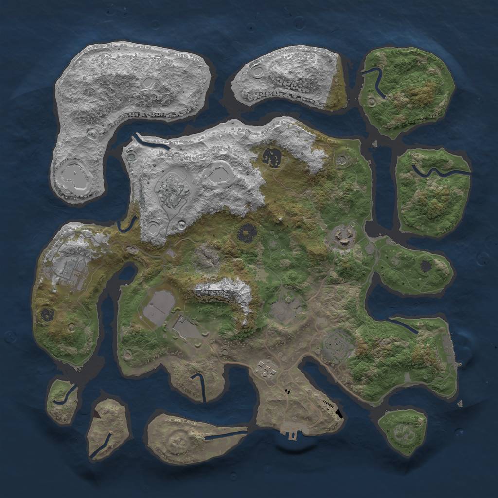 Rust Map: Procedural Map, Size: 3800, Seed: 794104769, 19 Monuments