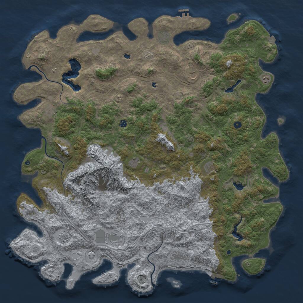 Rust Map: Procedural Map, Size: 6000, Seed: 848181730, 17 Monuments
