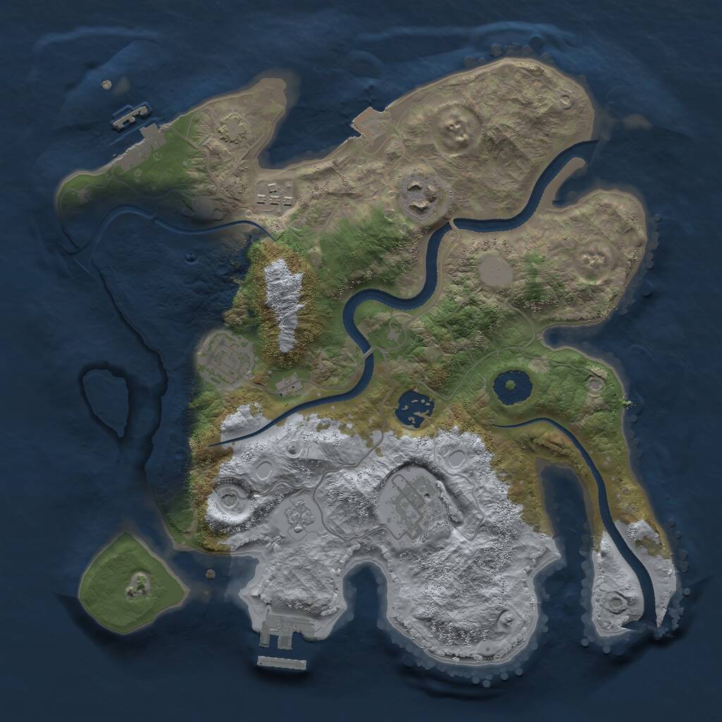 Rust Map: Procedural Map, Size: 3000, Seed: 29764255, 11 Monuments