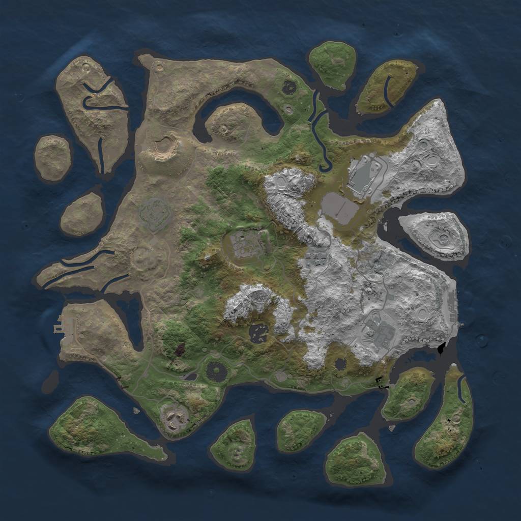 Rust Map: Procedural Map, Size: 3800, Seed: 24082021, 19 Monuments