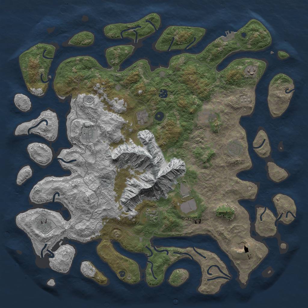 Rust Map: Procedural Map, Size: 5000, Seed: 15084, 21 Monuments