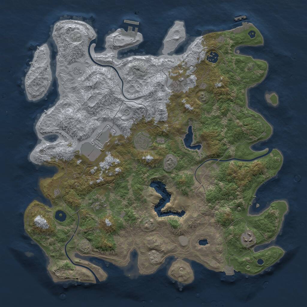 Rust Map: Procedural Map, Size: 4100, Seed: 6753, 13 Monuments