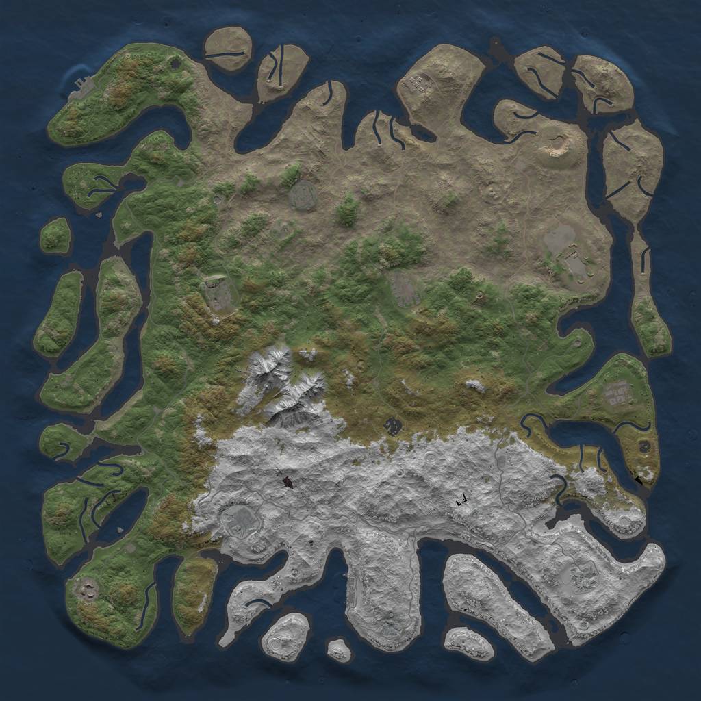 Rust Map: Procedural Map, Size: 6000, Seed: 86296888, 22 Monuments