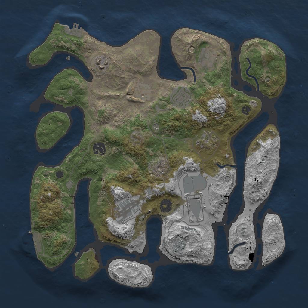 Rust Map: Procedural Map, Size: 3500, Seed: 1533975630, 20 Monuments