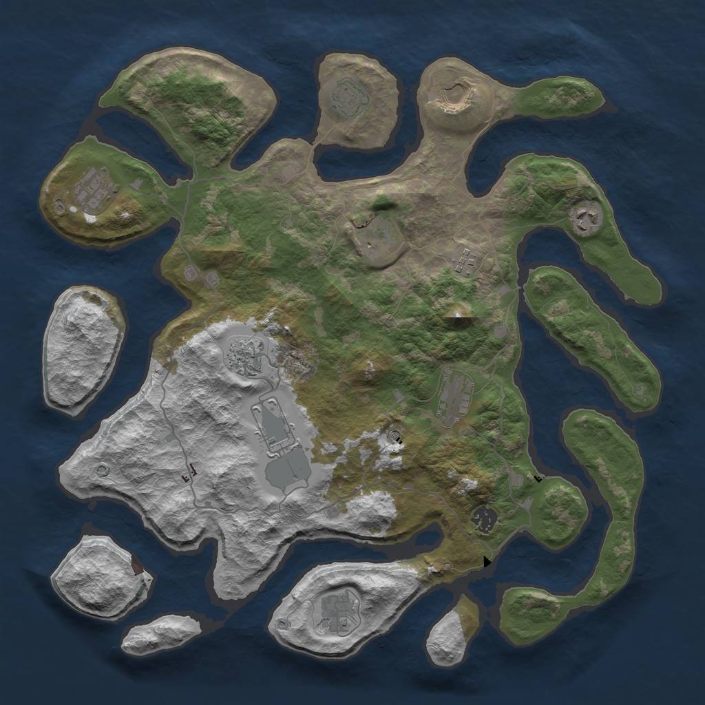 Rust Map: Barren, Size: 4200, Seed: 60, 14 Monuments