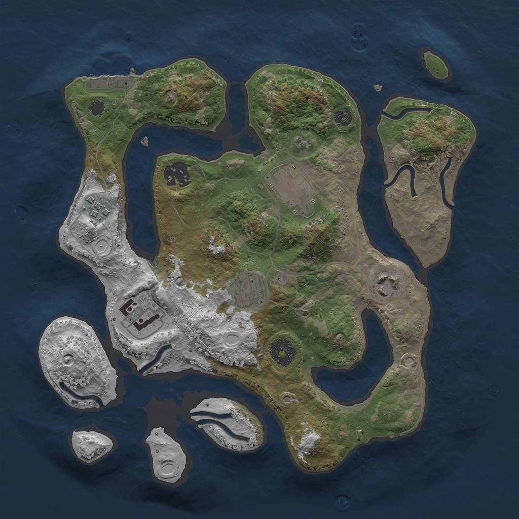 Rust Map: Procedural Map, Size: 3000, Seed: 1131368559, 15 Monuments