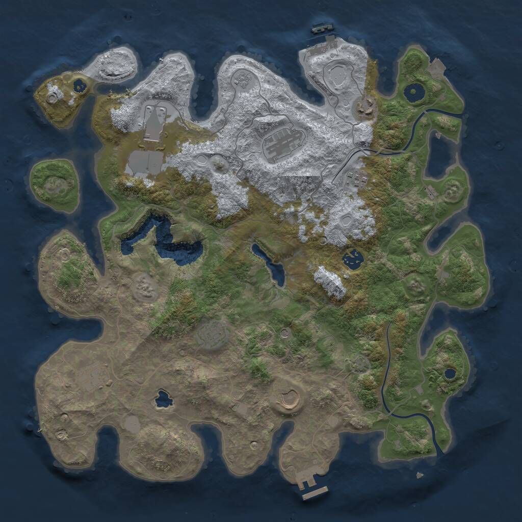 Rust Map: Procedural Map, Size: 4000, Seed: 23130, 14 Monuments