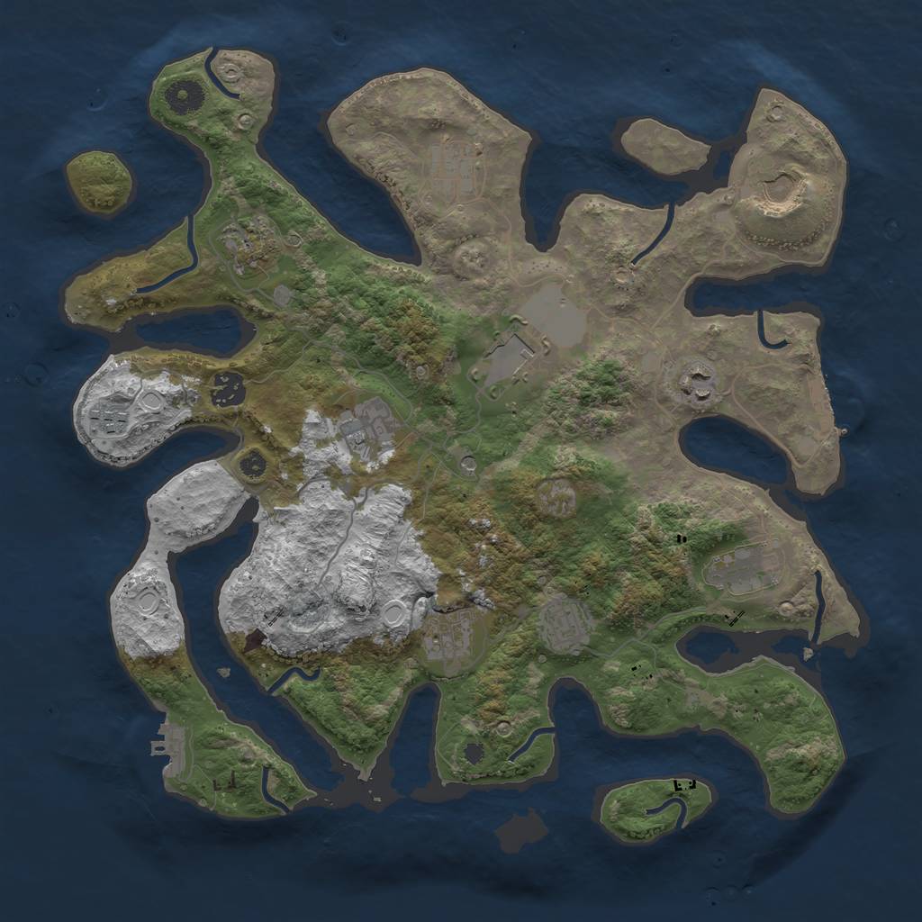 Rust Map: Procedural Map, Size: 3800, Seed: 1645805017, 22 Monuments