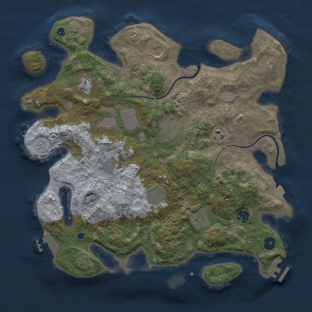 Rust Map: Procedural Map, Size: 3800, Seed: 1645805017, 15 Monuments