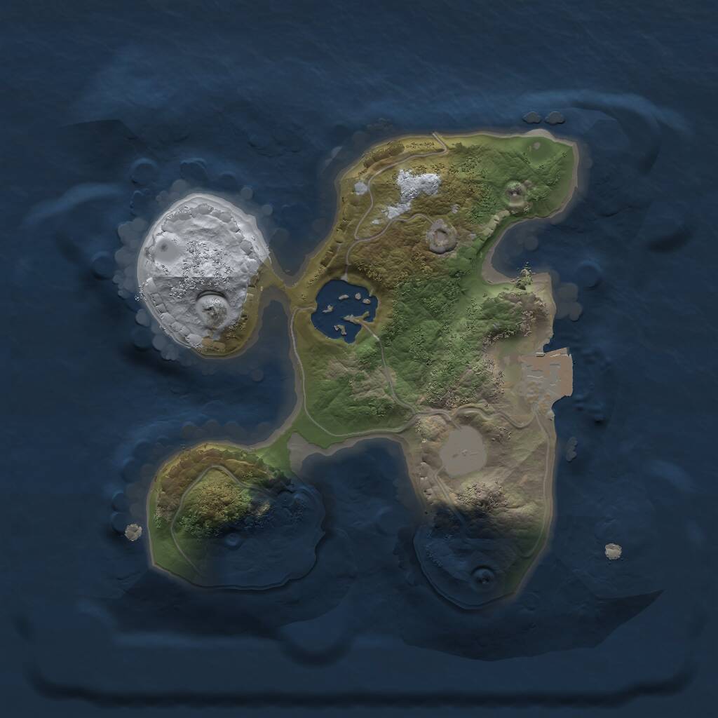 Rust Map: Procedural Map, Size: 1750, Seed: 870, 2 Monuments