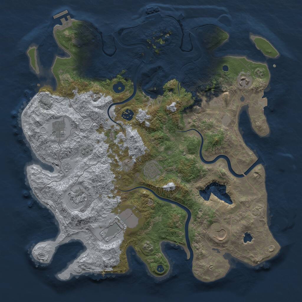 Rust Map: Procedural Map, Size: 4000, Seed: 122727848, 15 Monuments