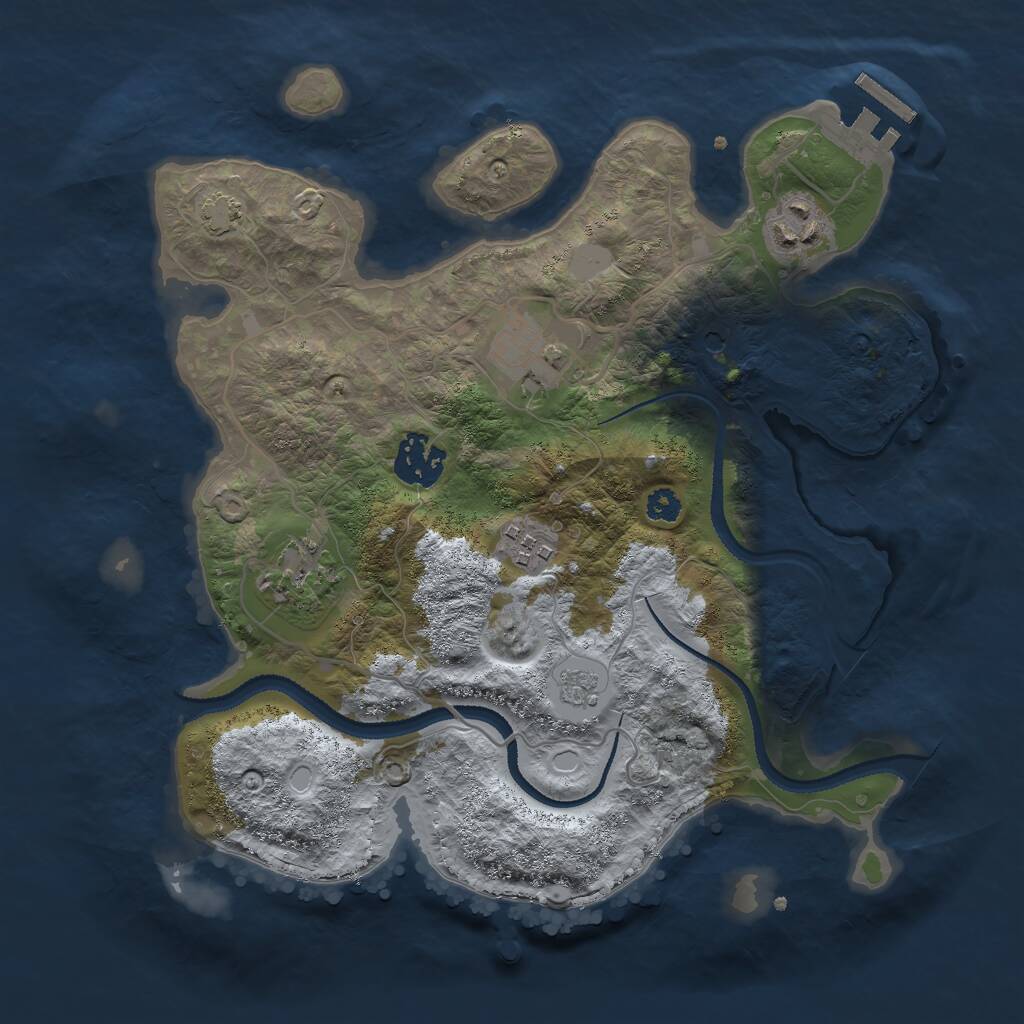 Rust Map: Procedural Map, Size: 3000, Seed: 663903741, 10 Monuments
