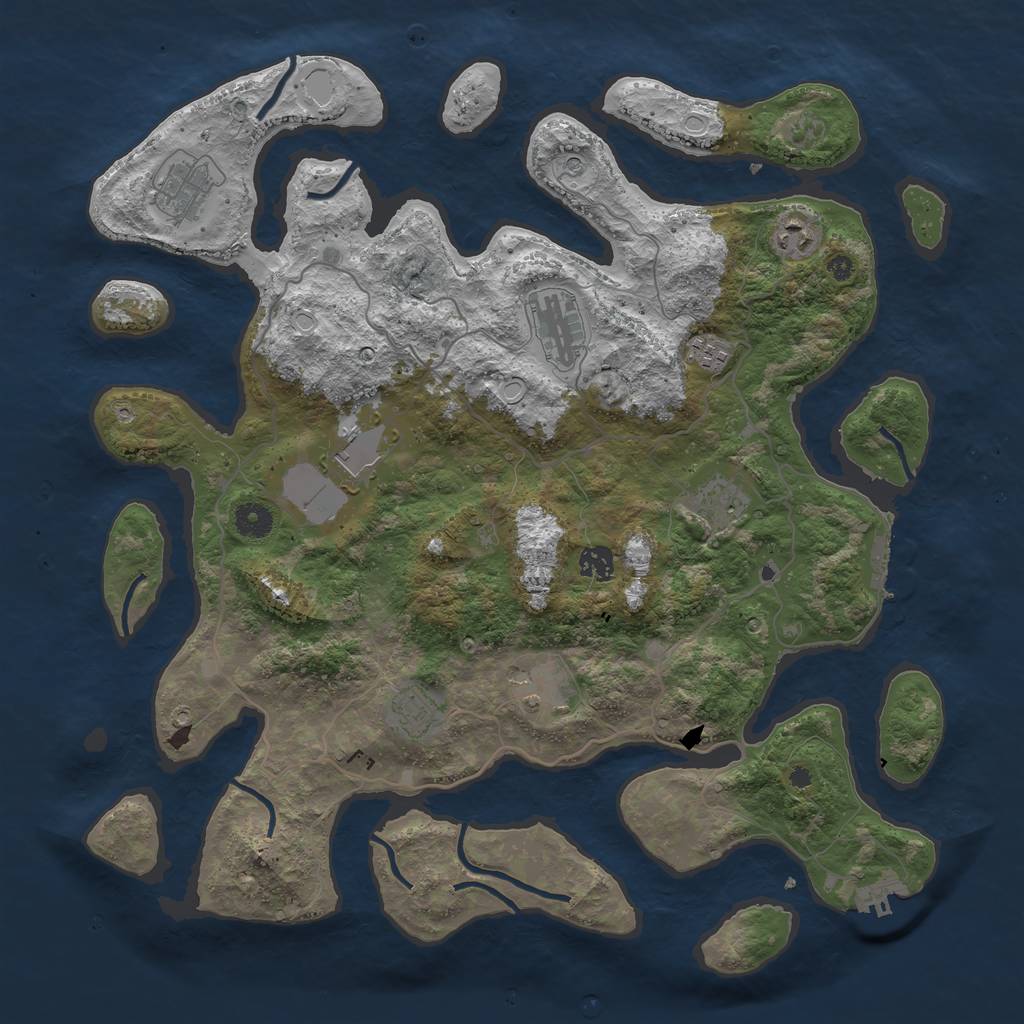 Rust Map: Procedural Map, Size: 4200, Seed: 82345671, 20 Monuments