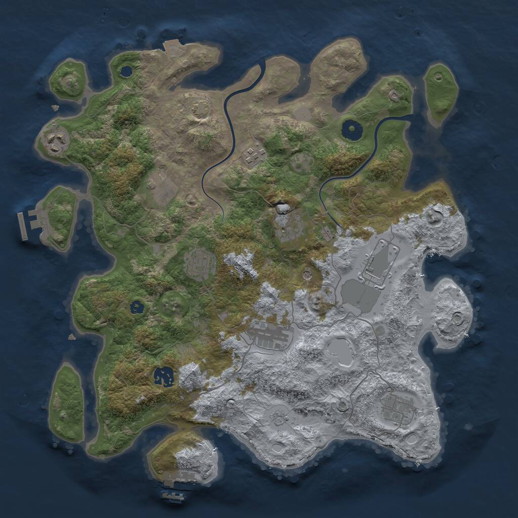 Rust Map: Procedural Map, Size: 3700, Seed: 475491842, 15 Monuments