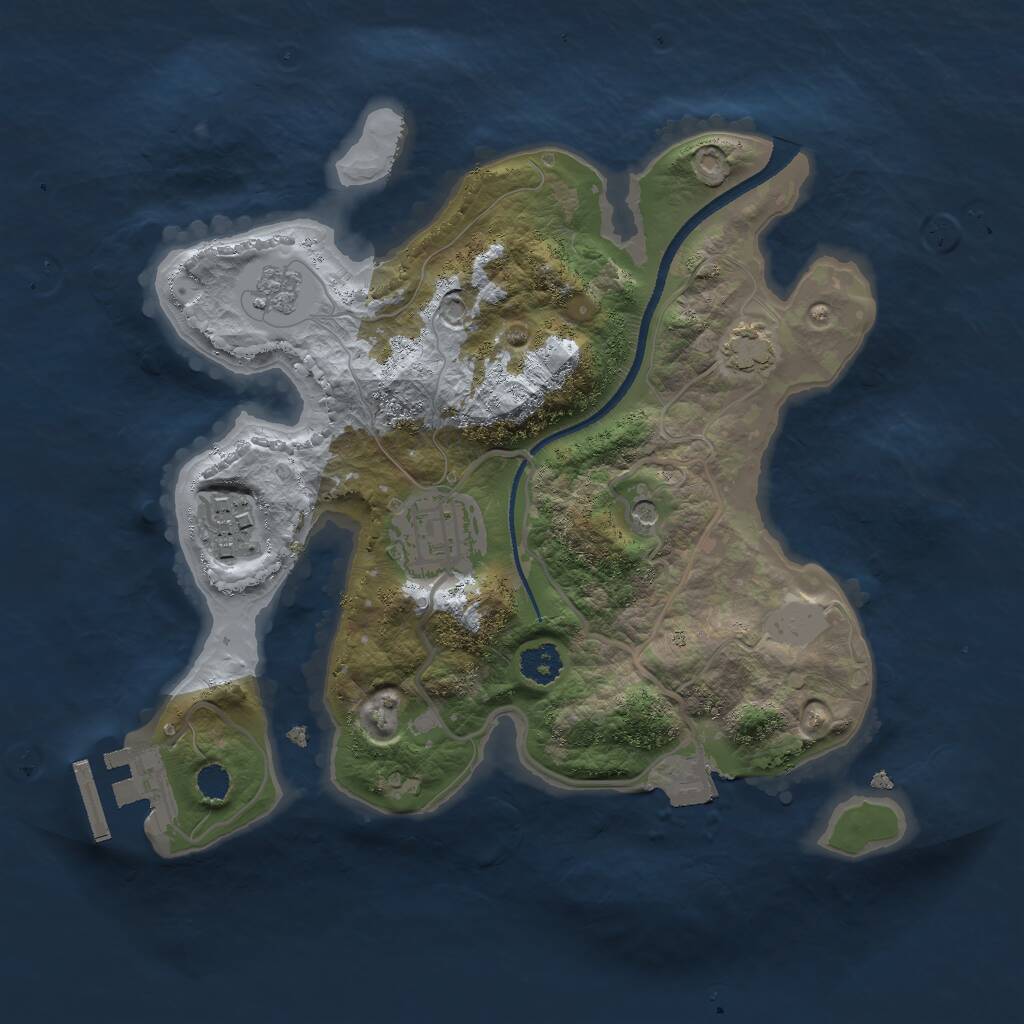 Rust Map: Procedural Map, Size: 2500, Seed: 32716, 7 Monuments