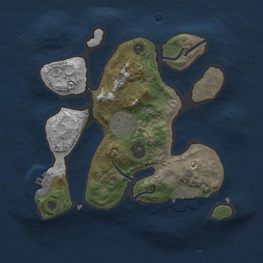 Rust Map: Procedural Map, Size: 2500, Seed: 32716, 11 Monuments