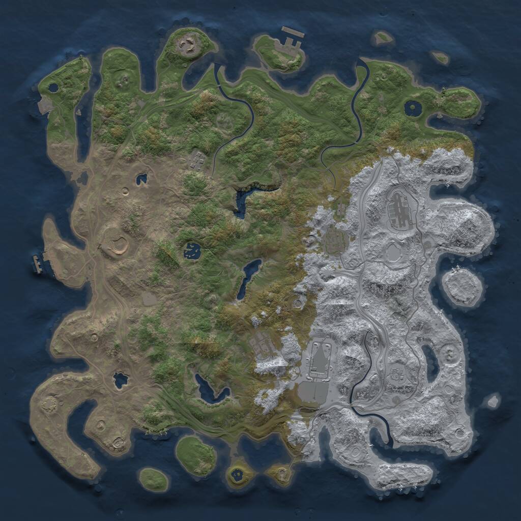 Rust Map: Procedural Map, Size: 4500, Seed: 183349533, 14 Monuments