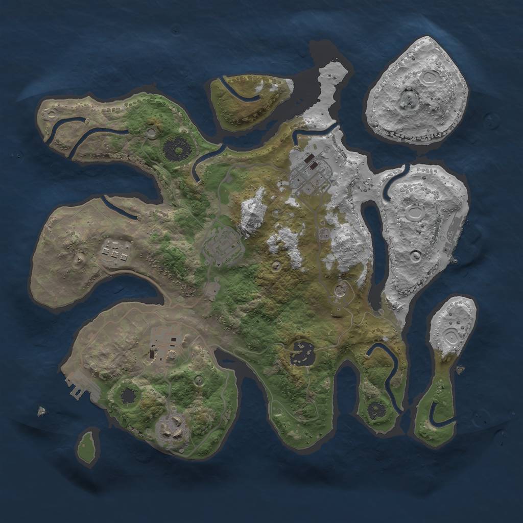 Rust Map: Procedural Map, Size: 3000, Seed: 1516862873, 17 Monuments