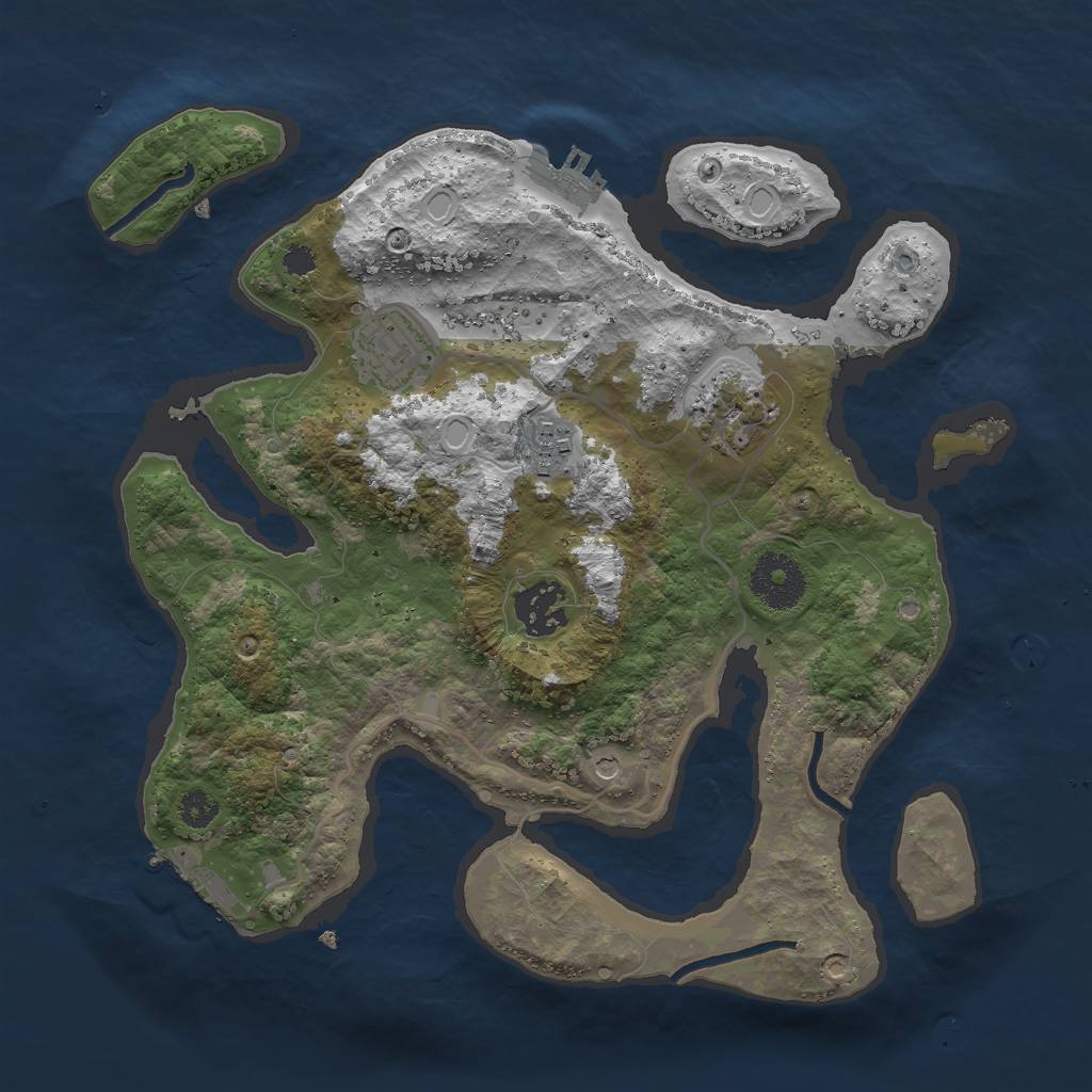 Rust Map: Procedural Map, Size: 3000, Seed: 1208123805, 15 Monuments