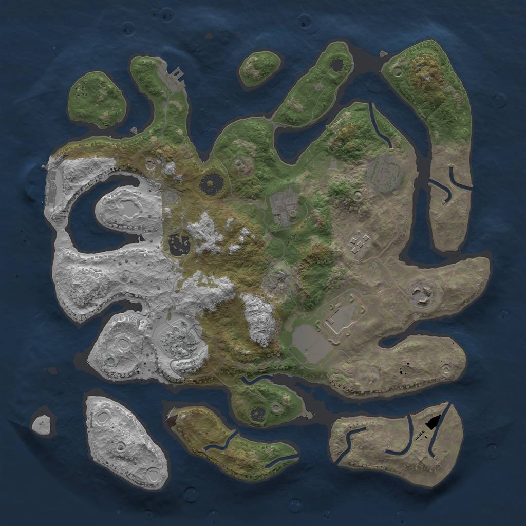 Rust Map: Procedural Map, Size: 3500, Seed: 902387, 18 Monuments