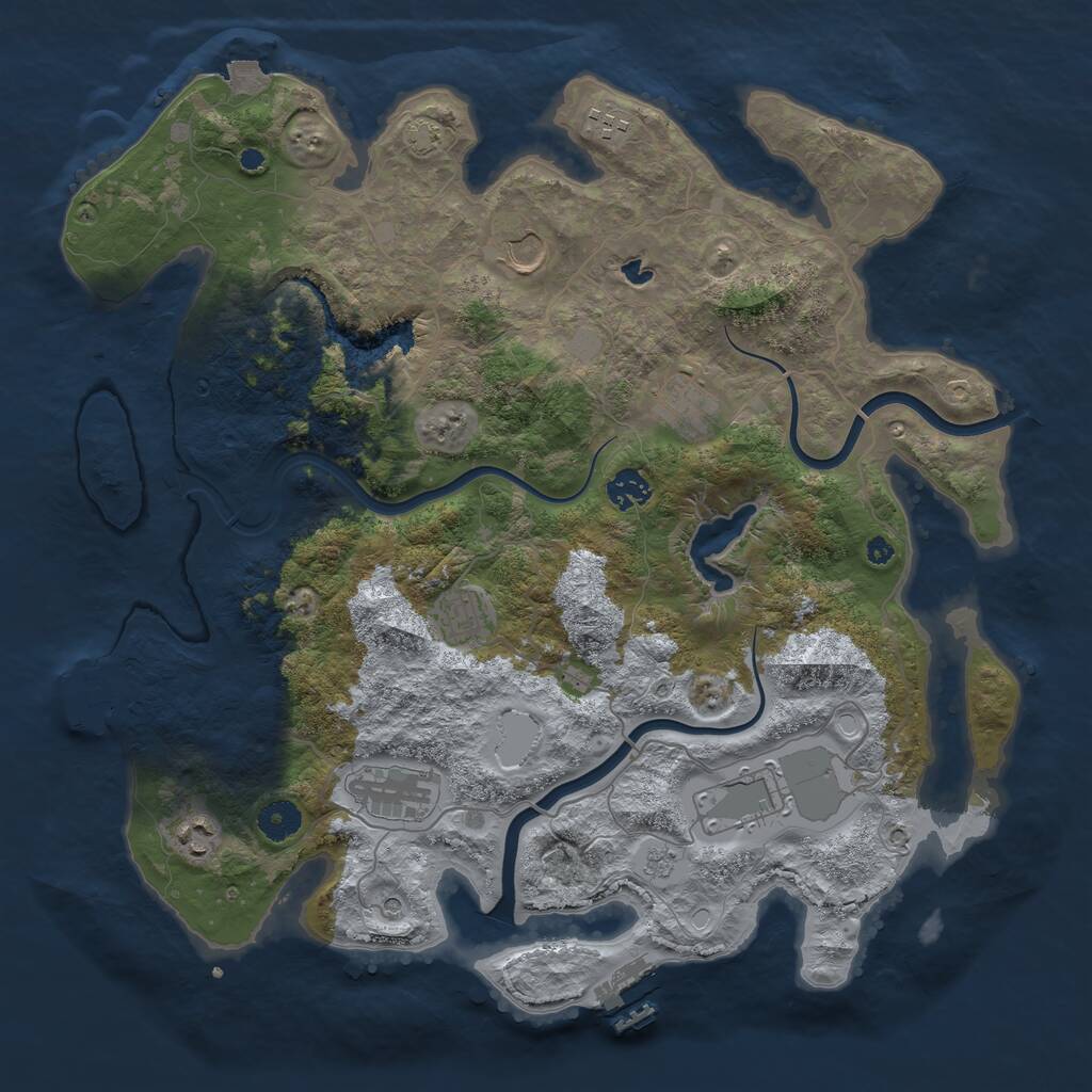 Rust Map: Procedural Map, Size: 4000, Seed: 137883022, 14 Monuments