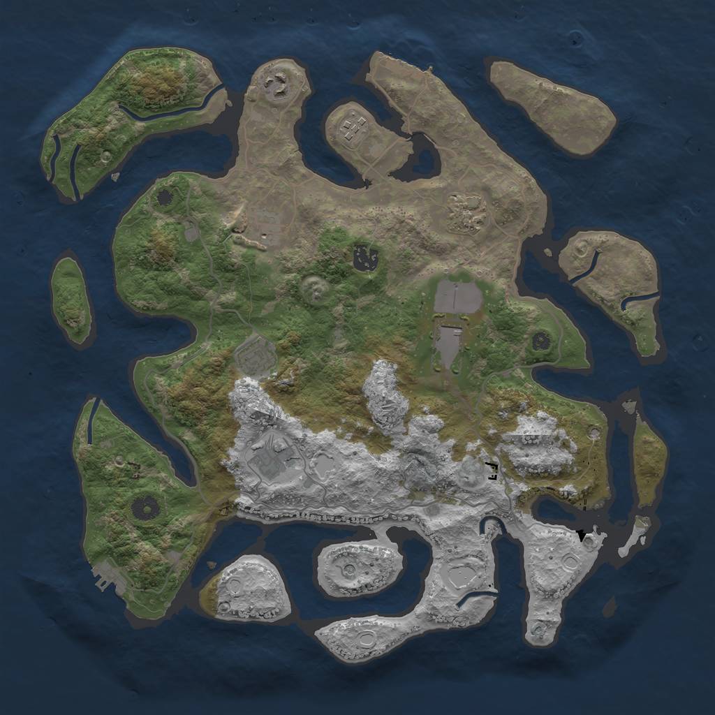 Rust Map: Procedural Map, Size: 4000, Seed: 137883022, 19 Monuments