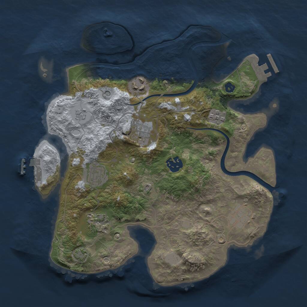 Rust Map: Procedural Map, Size: 3000, Seed: 1205101896, 13 Monuments