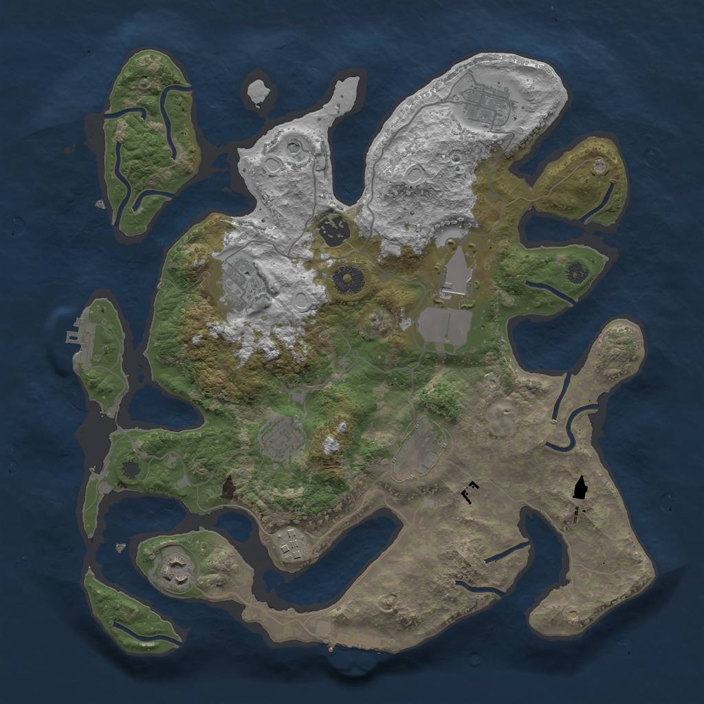 Rust Map: Procedural Map, Size: 3500, Seed: 52794, 19 Monuments