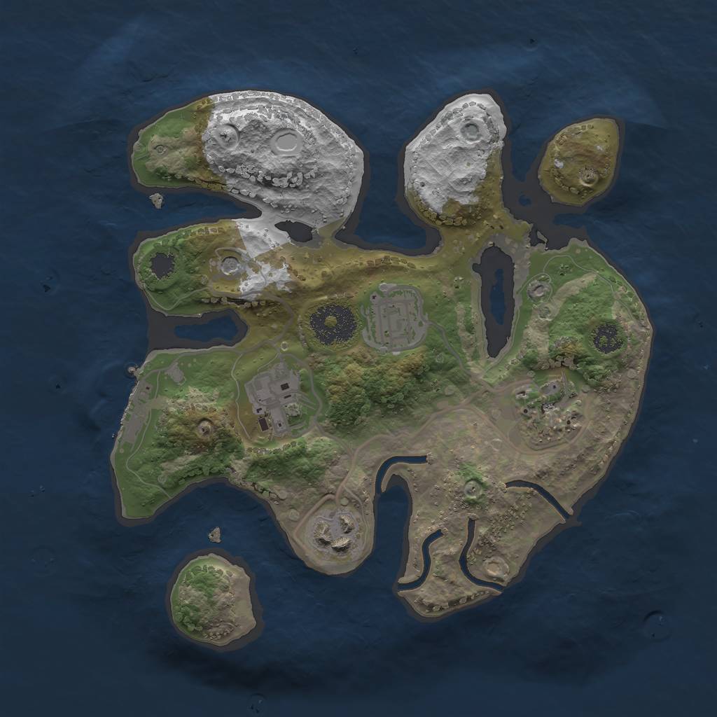 Rust Map: Procedural Map, Size: 2500, Seed: 75171200, 14 Monuments