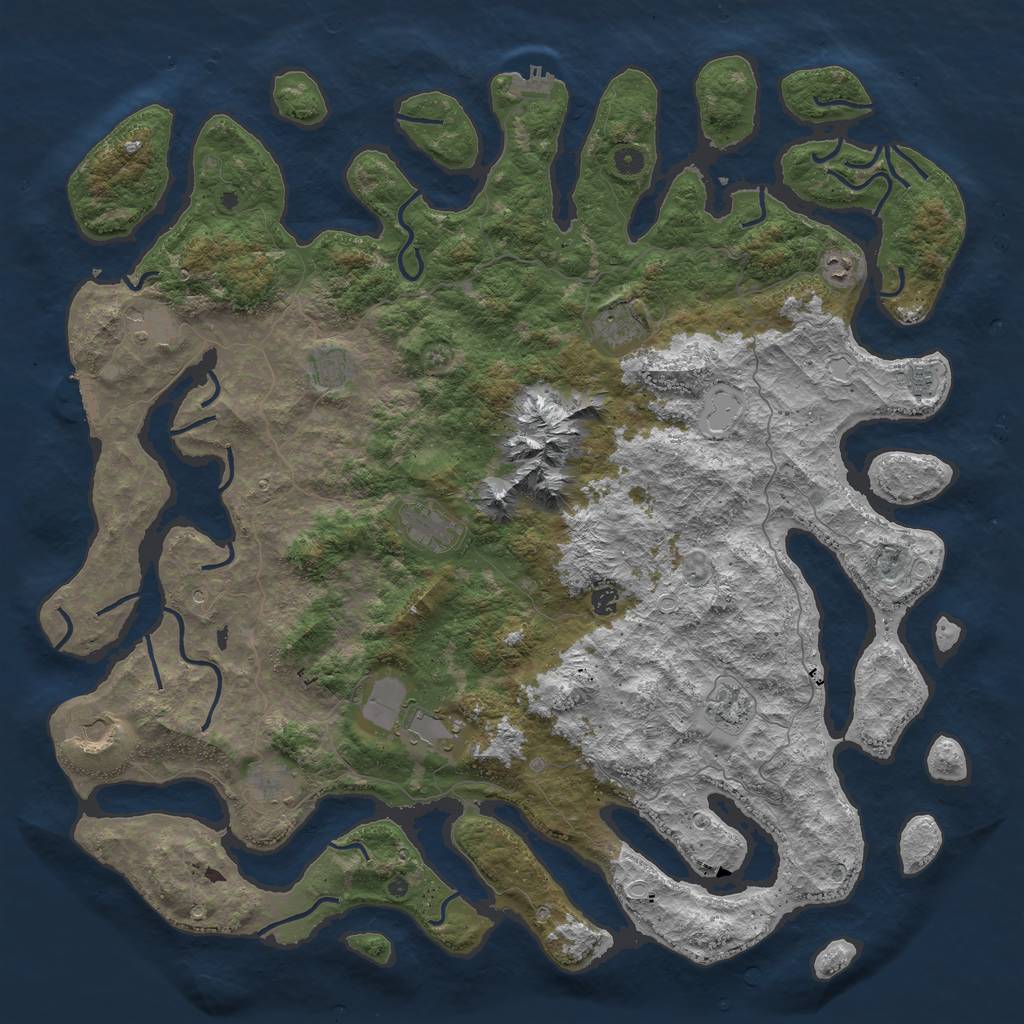 Rust Map: Procedural Map, Size: 5400, Seed: 129717, 22 Monuments