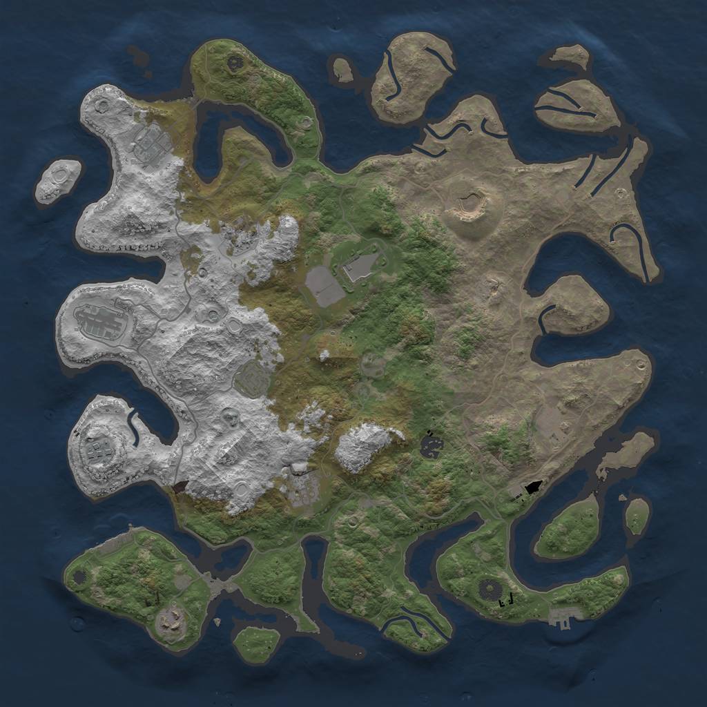 Rust Map: Procedural Map, Size: 4500, Seed: 9006963, 22 Monuments