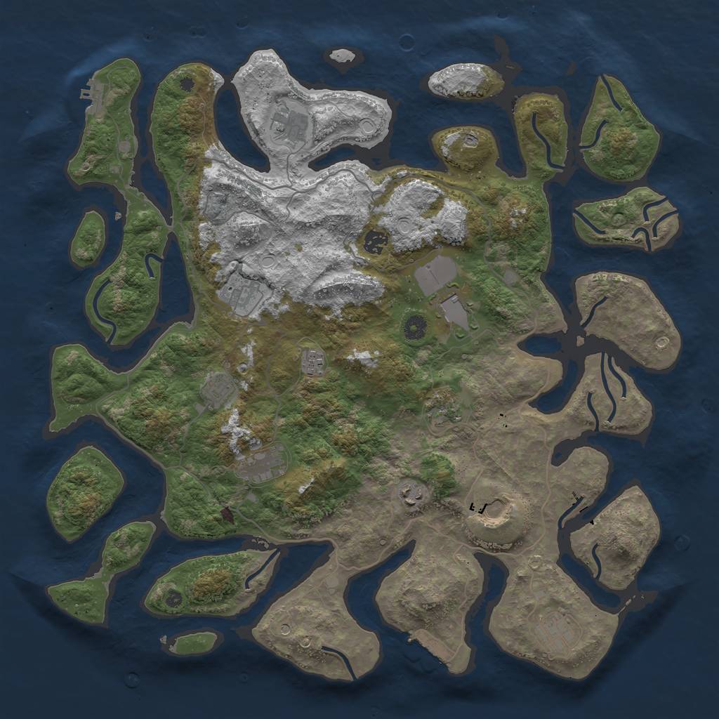 Rust Map: Procedural Map, Size: 4500, Seed: 438252, 22 Monuments