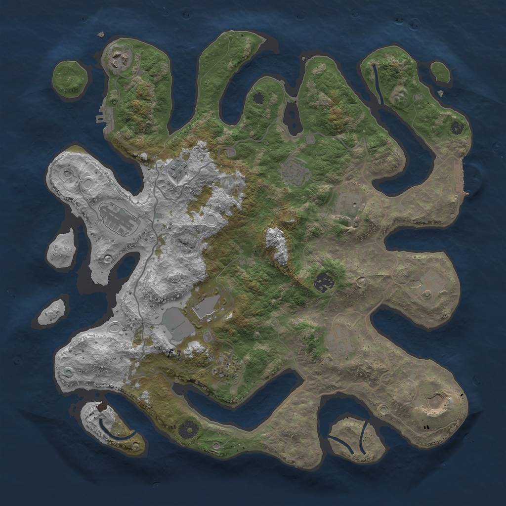 Rust Map: Procedural Map, Size: 4000, Seed: 234273, 22 Monuments