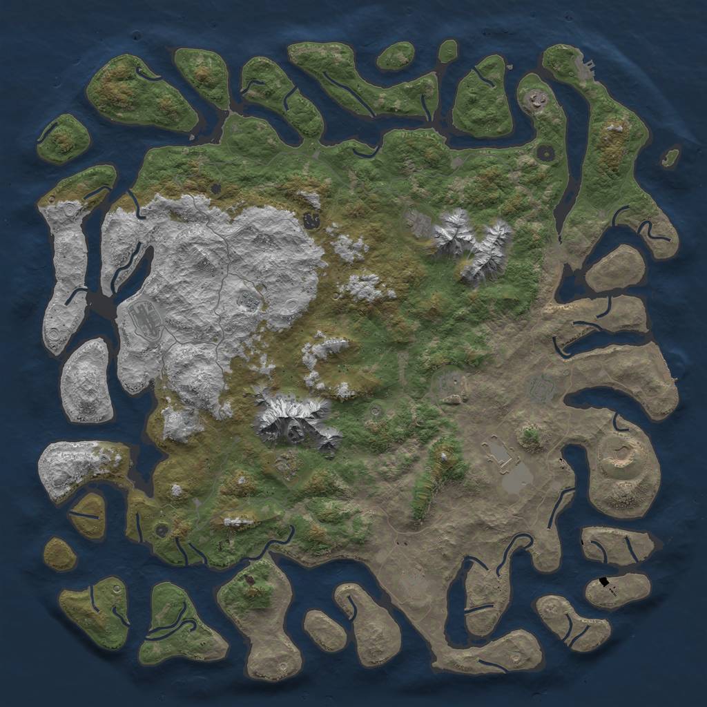 Rust Map: Procedural Map, Size: 6000, Seed: 11643603, 22 Monuments