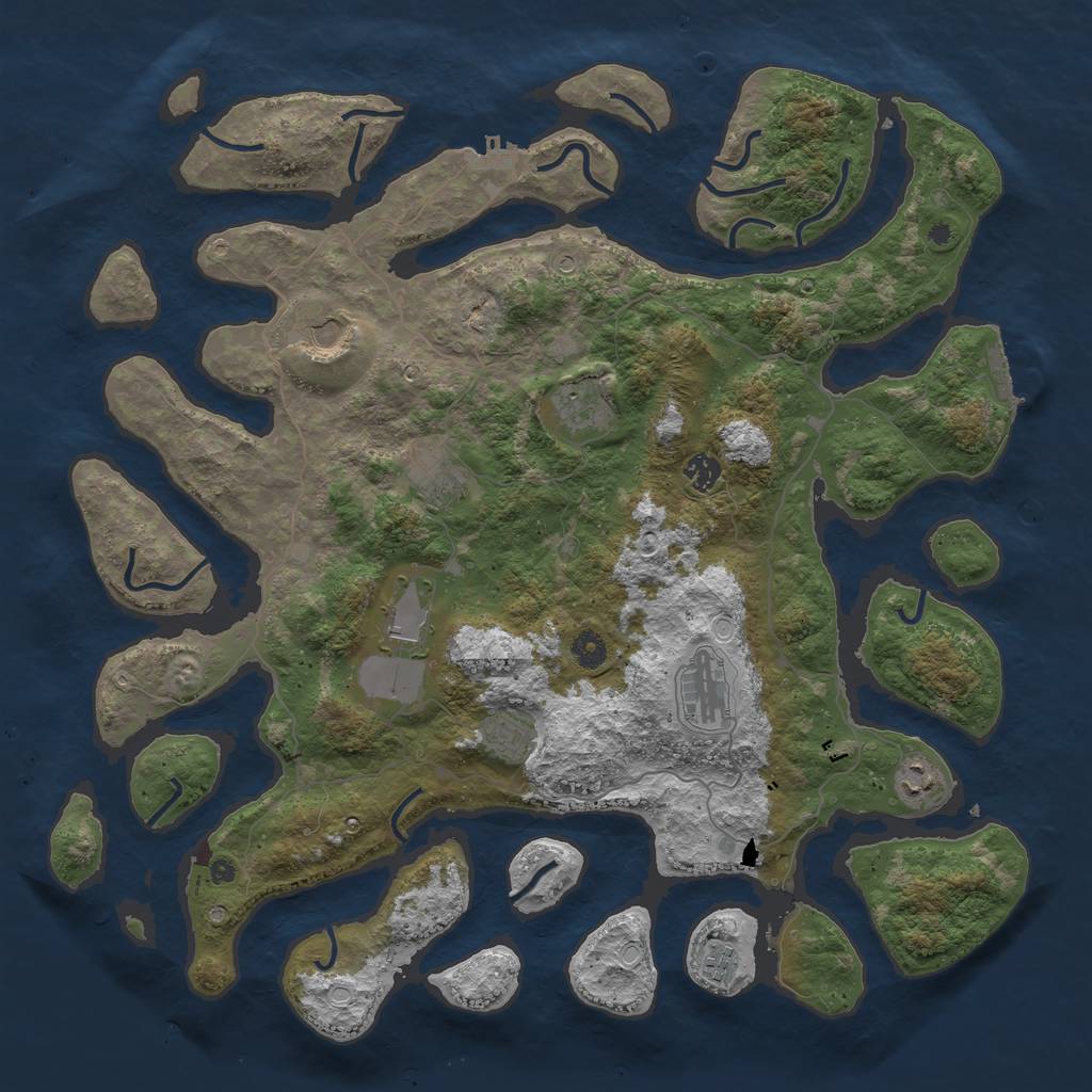 Rust Map: Procedural Map, Size: 4500, Seed: 863861370, 20 Monuments