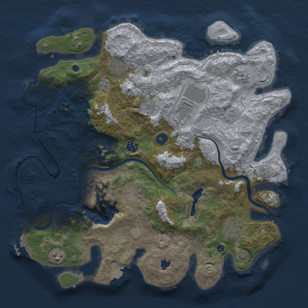 Rust Map: Procedural Map, Size: 4000, Seed: 12222, 15 Monuments