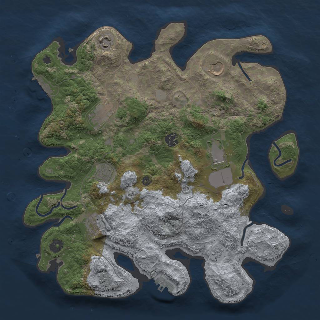 Rust Map: Procedural Map, Size: 3500, Seed: 4253242, 15 Monuments