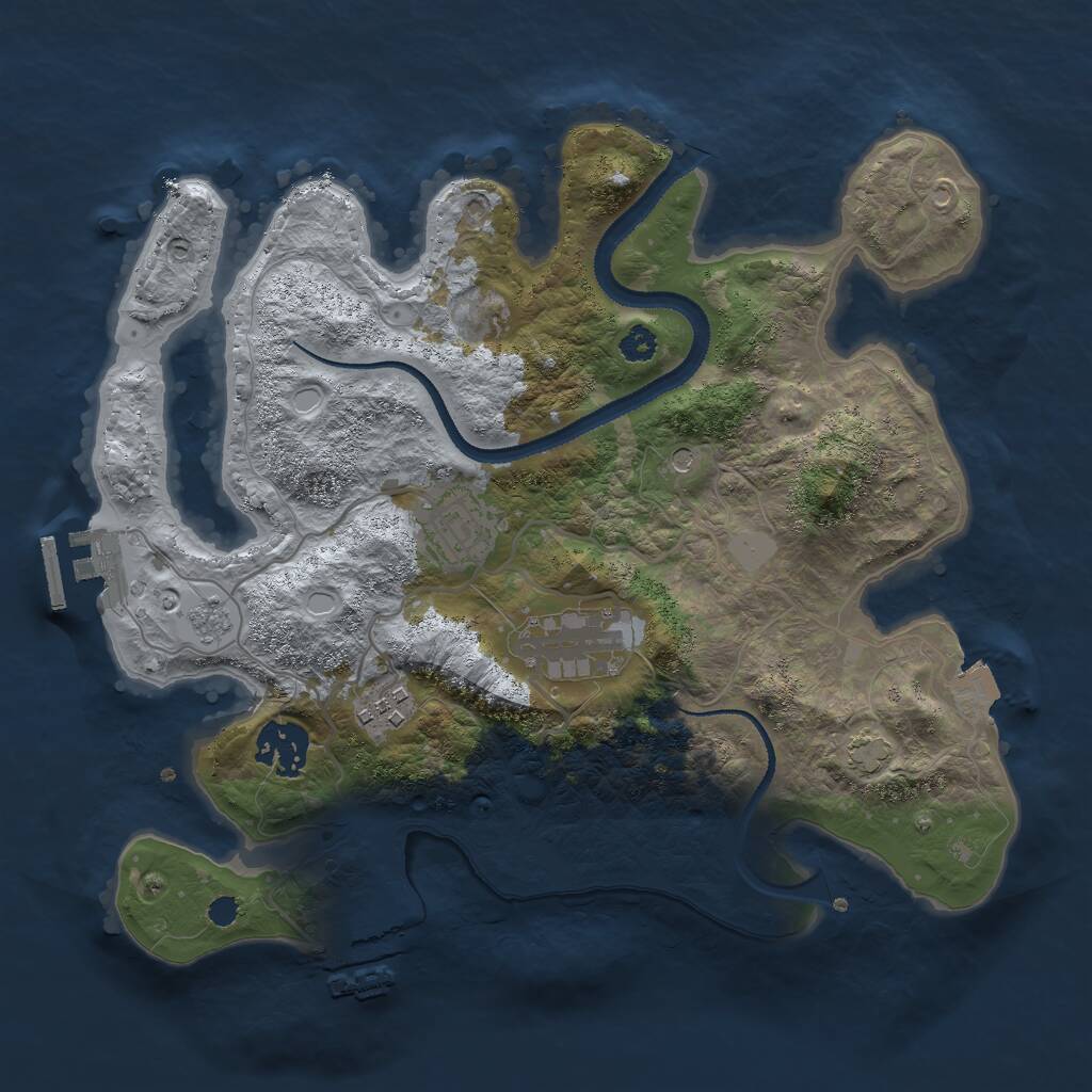 Rust Map: Procedural Map, Size: 3000, Seed: 623196324, 10 Monuments