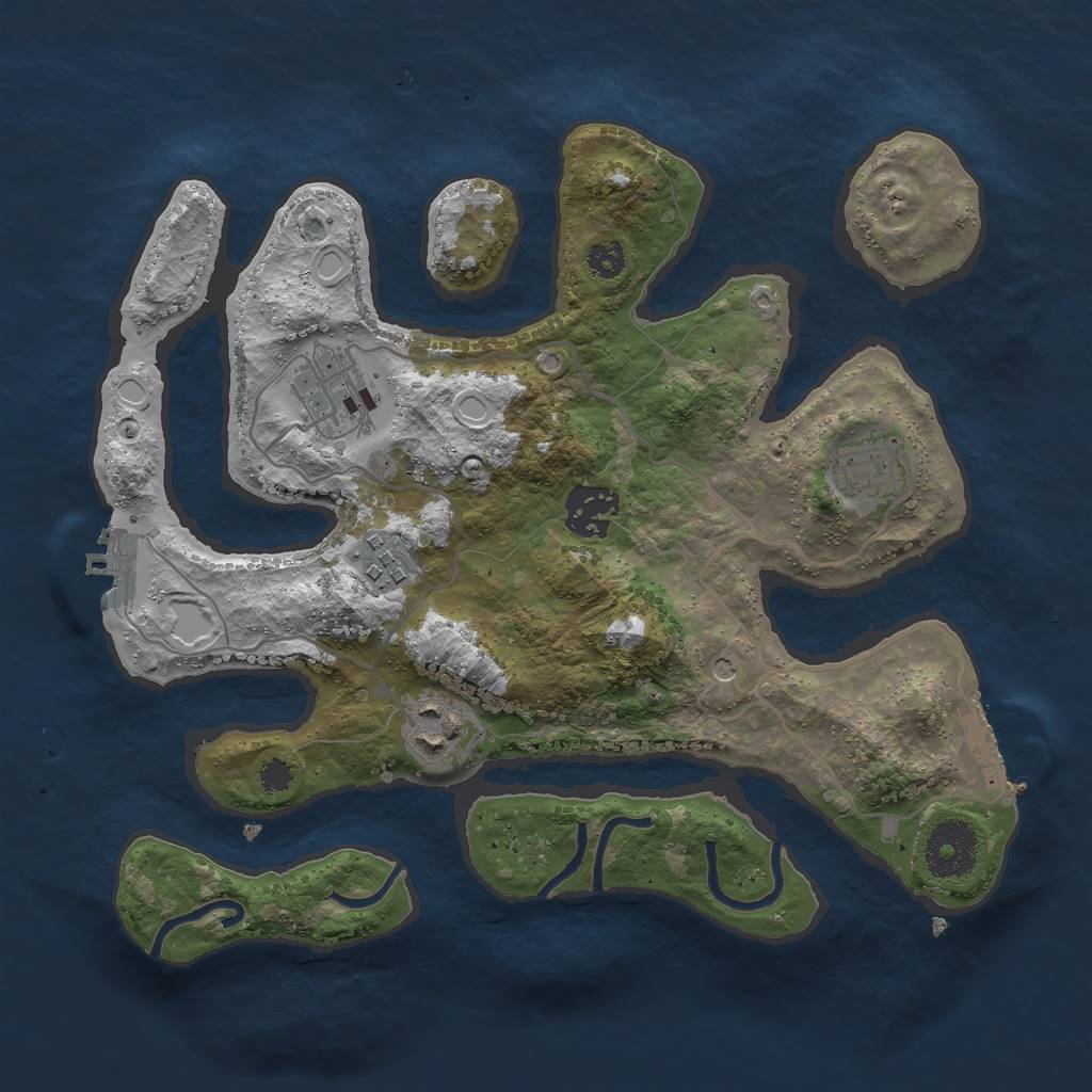 Rust Map: Procedural Map, Size: 3000, Seed: 623196324, 16 Monuments